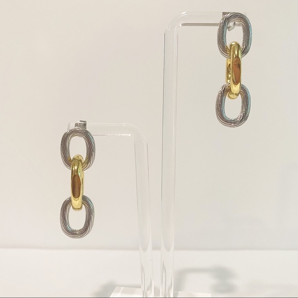 Zara Jewelry Balenciaga Two Tone Dangle Drop Hoops Poshmark